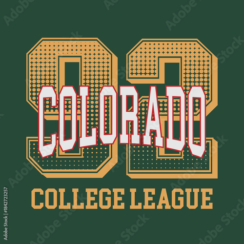 Retro typography university united states state vintage slogan print, 
highlighted grunge texture for graphic t-shirt or sweatshirt hoodie - Vector