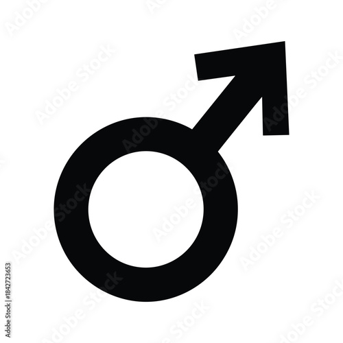 Male gender symbol on white background