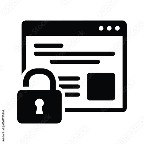 Secure webpage with locked padlock