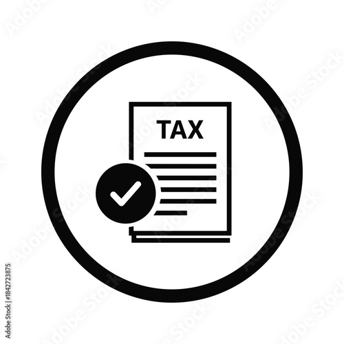 Tax document with checkmark icon