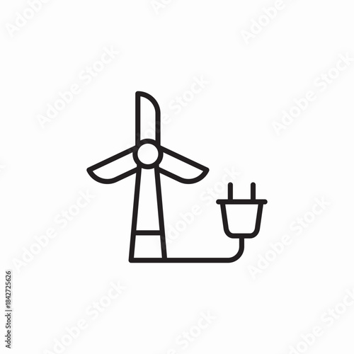 wind power plant plug icon sign vector