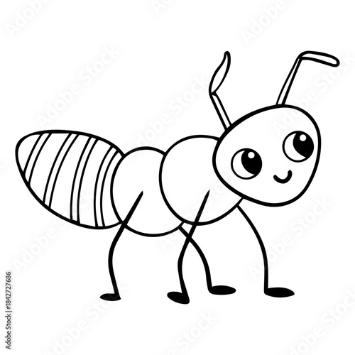Cute ant, Vector illustration with insect in cartoon style