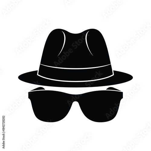 Black hat and sunglasses illustration