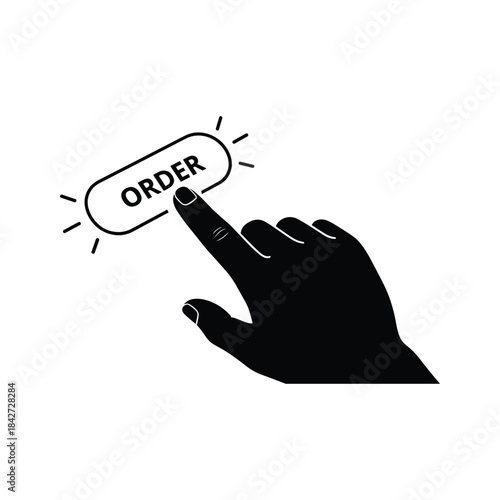 Clicking order button with hand