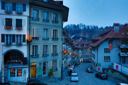Switzerland Bern city view on a cloudy winter day