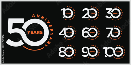 Collection of anniversary logo design. Celebration day special vector symbol concept	