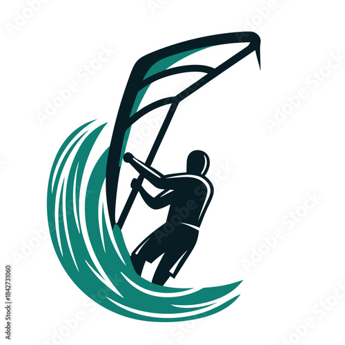 Dynamic Windsurfer on Wave Vector Illustration