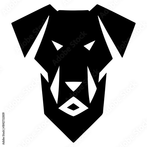 Abstract dog head isolated on white background, Vector
