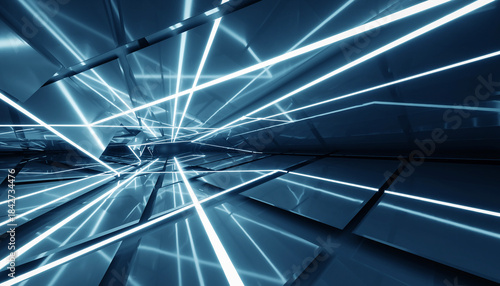 Abstract Futuristic Light Lines Background