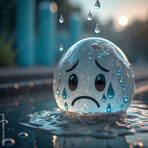 Wallpaper Mural glass sphere on blue background Torontodigital.ca