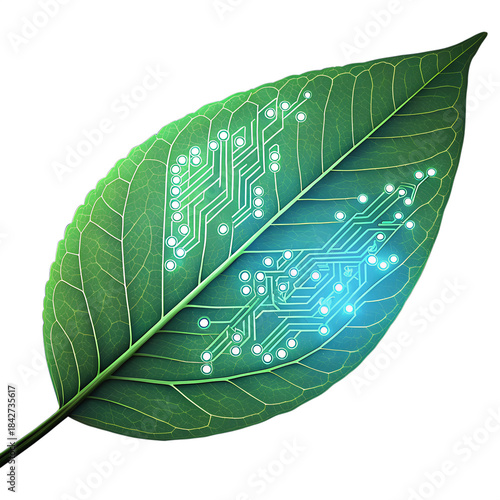 Wallpaper Mural Green leaf isolated on a white background Torontodigital.ca