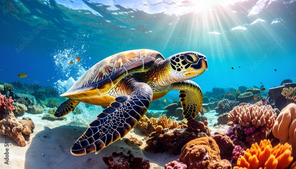 Obraz premium green sea turtle