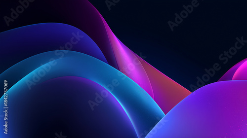 Abstract background with colorful glowing waving lines - ai generative