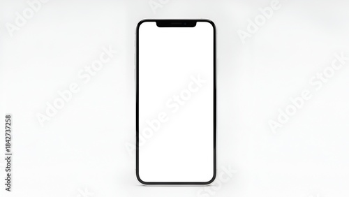 Blank Screen Mobile Device Mockup on White Background