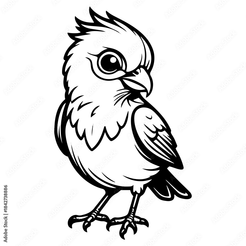 Obraz premium Cute bird on a white background