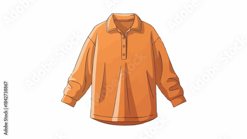 Stylish Orange Long Sleeve Polo Shirt for Casual Wear.