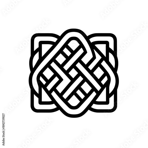 Celtic knot design on a transparent background, graphic art, vector illustration, intricate pattern
