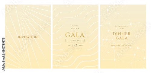 Elegant Gala Invitation Templates for 2027  Modern Vector Set