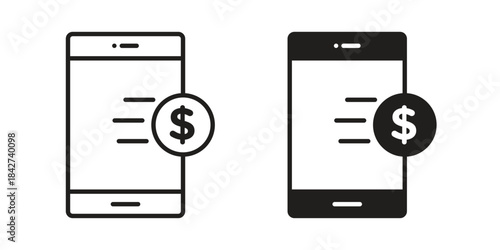 Send money smartphone icon