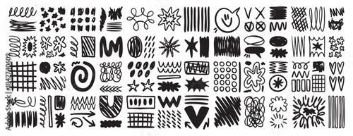 Vector hand drawn crayon strokes texture for your banner, label, flyer, poster, or cover design, drawing, doodle, line art, monochrome. Suitable for stickers, logos, posters, packaging and printable.