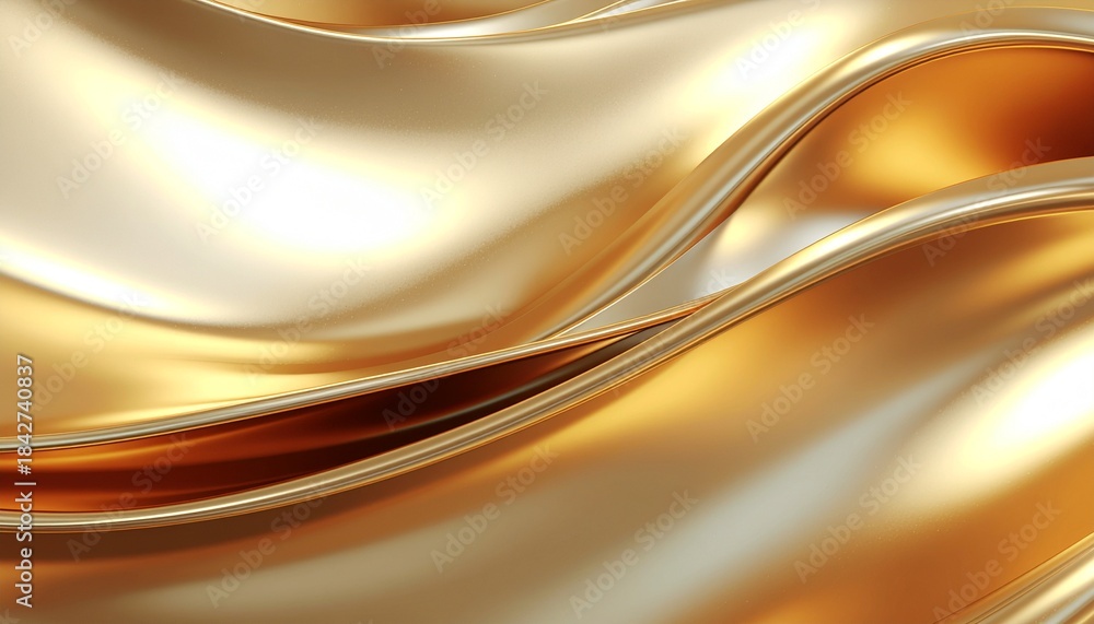 Obraz premium Luxurious flowing abstract gold silk fabric waves creating rich metallic texture background