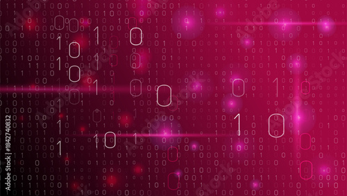 Binary Code 0 and 1 on Digital Screen  Technology Background