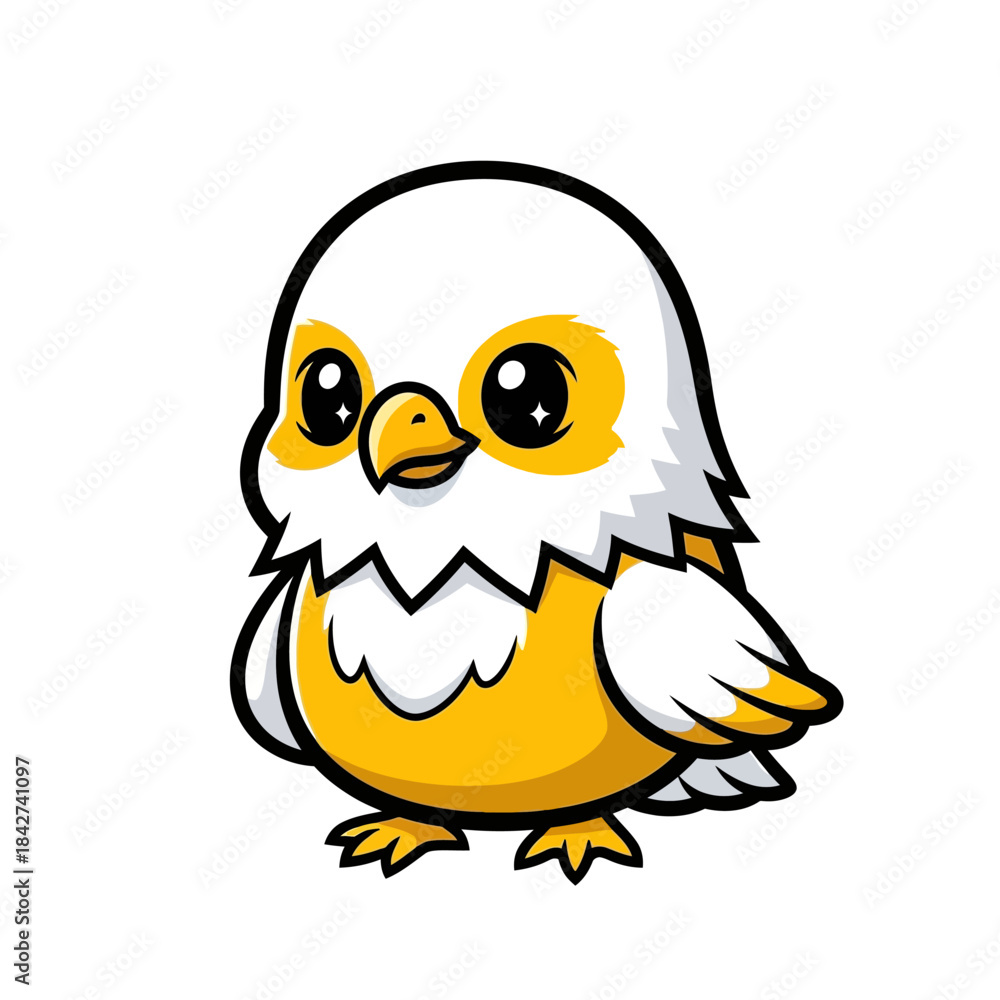 Fototapeta premium Cute Baby Eagle Cartoon Character.