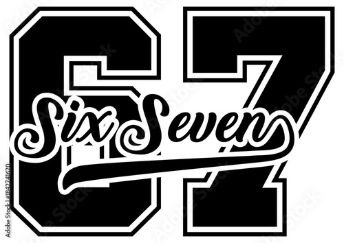 Funny Six Seven Meme Hand Gesture PNG | Viral 6 7 Internet Humor Clipart | Trendy Gen Z Design With Transparent Background for T-shirt Sublimation silhouette. 