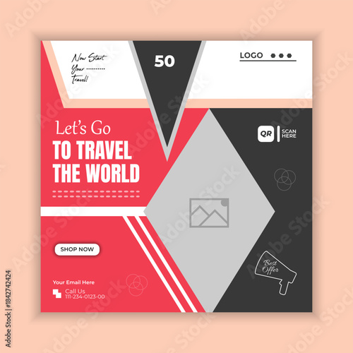 Tour travel holiday tourism marketing social media post