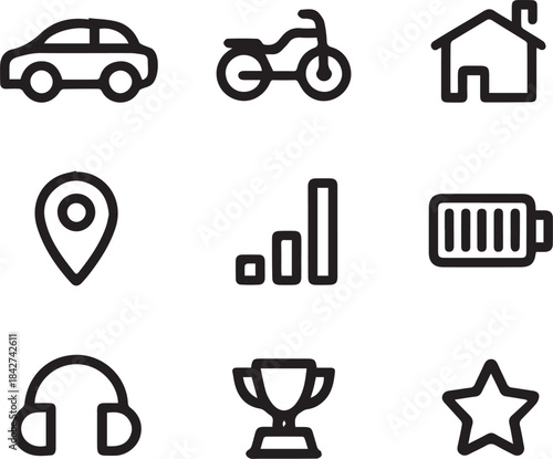 Travel icon set for web and digital design