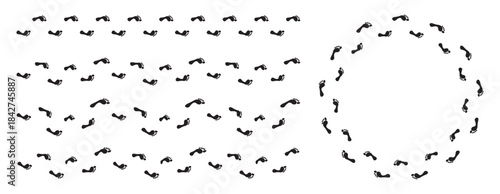 Footsteps Vector design - Human step footprints paths. Footmark Vector design.
