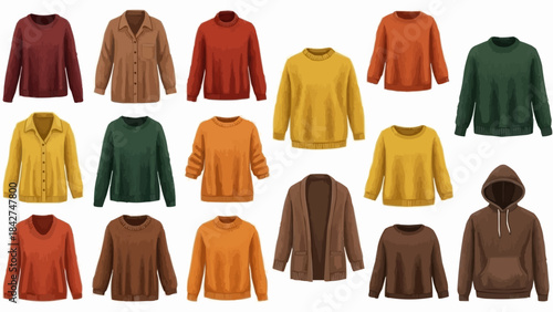 Collection of Cozy Autumn Sweaters and Hoodies for Women.