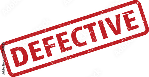 Red Distressed Rubber Stamp Depicting The Word Defective on White Background