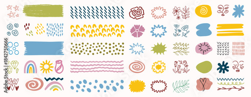 pastel abstract cute color shape aesthetics collection. geometric mephis style elements for girl set. Colorful childish and nature shapes isolated on white background. 