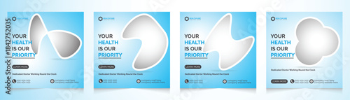 Modern Medical Flyer Template Design, Medical Social media post template design, Healthcare banner design, flyer, leaflets, eps10 