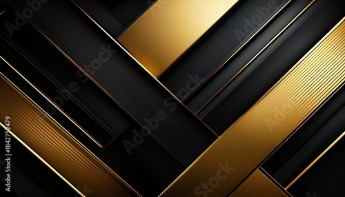 abstract geometric black and gold luxurious background design