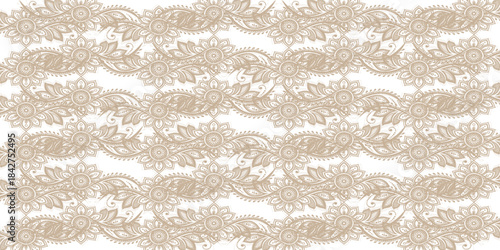 Delicate Henna Style Floral Decoration for Wedding Invitations. vector Eps 10