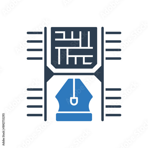 Graphics Card Icon - Pen Tool With Processor Icon