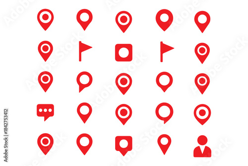 Location pin icon set map pointer gps navigation marker distance route business address destination indicator pinpoint button vector icons collection black white silhouette design
