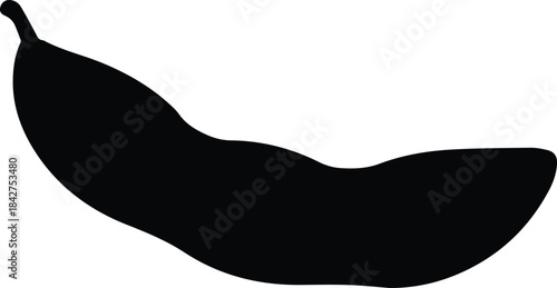Minimalist black edamame soybean pod vegetable silhouette vector icon