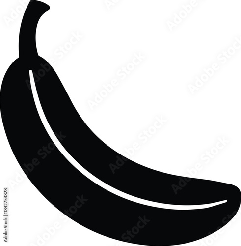 Minimalist black plantain cooking banana vegetable silhouette vector icon