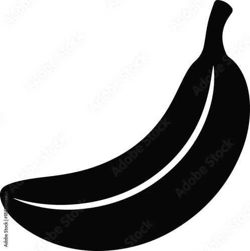 Minimalist black plantain cooking banana vegetable silhouette vector icon