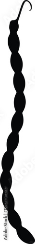 Minimalist black yardlong pole bean vegetable silhouette vector icon