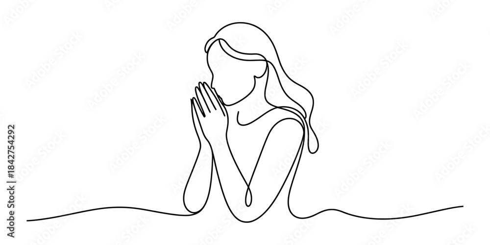 Photography Abstract illustration of a person engaging in deep prayer or quiet contemplation