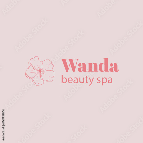 Elegant floral spa logo design with botanical elements and clean typography