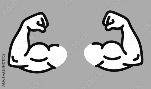 arms flexing and contracting the biceps