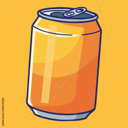 Orange soda can cartoon illustration