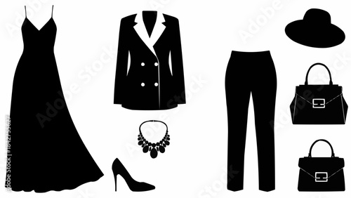 Elegant Black Fashion Ensemble Collection for Women.