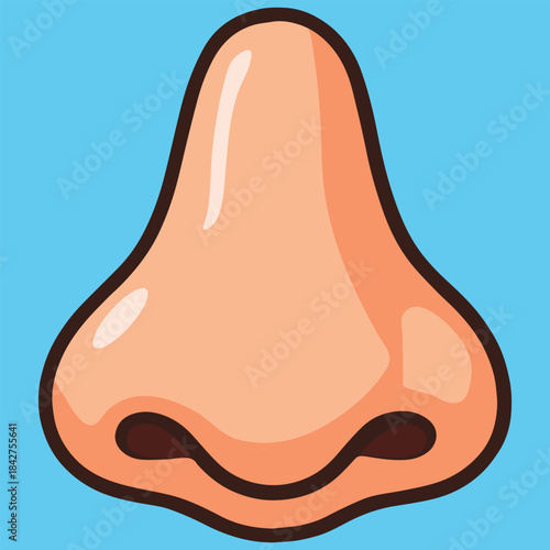 Cute human nose cartoon illustration