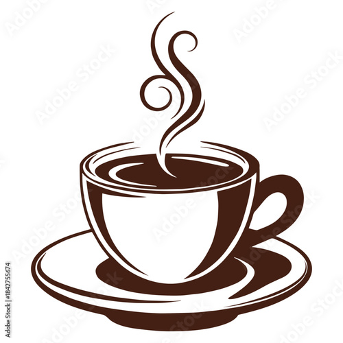 Hot coffee cup icon illustration